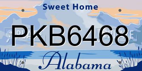 PKB6468 Alabama License Plate