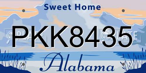 PKK8435 Alabama License Plate