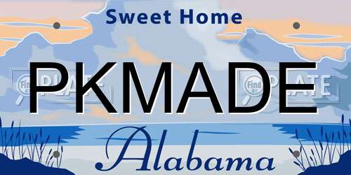 PKMADE Alabama License Plate