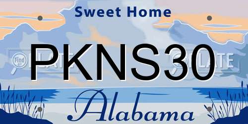PKNS30 Alabama License Plate