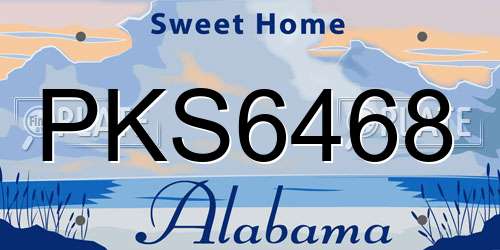 PKS6468 Alabama License Plate