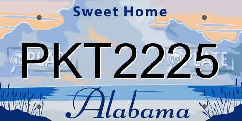 PKT2225 Alabama License Plate