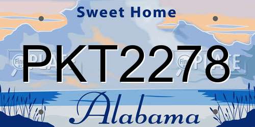 PKT2278 Alabama License Plate