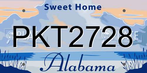 PKT2728 Alabama License Plate