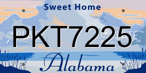 PKT7225 Alabama License Plate