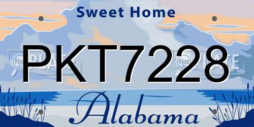 PKT7228 Alabama License Plate