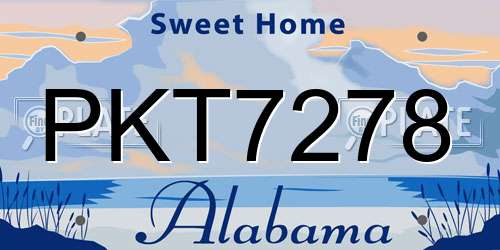PKT7278 Alabama License Plate