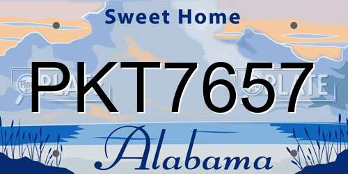 PKT7657 Alabama License Plate