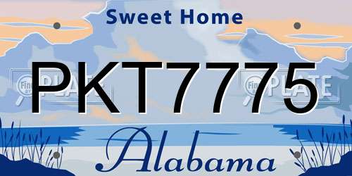 PKT7775 Alabama License Plate