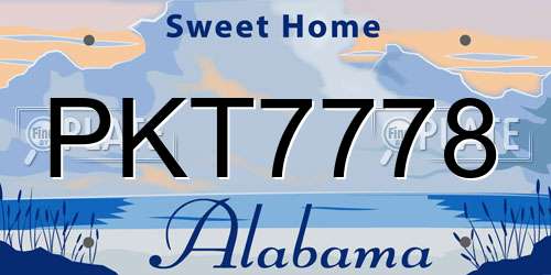 PKT7778 Alabama License Plate