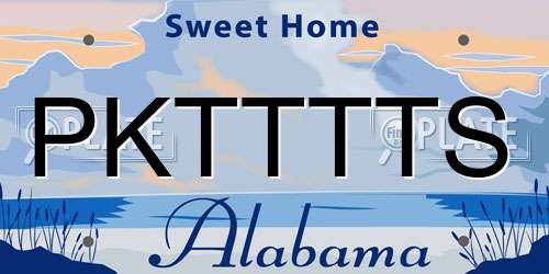 PKTTTTS Alabama License Plate