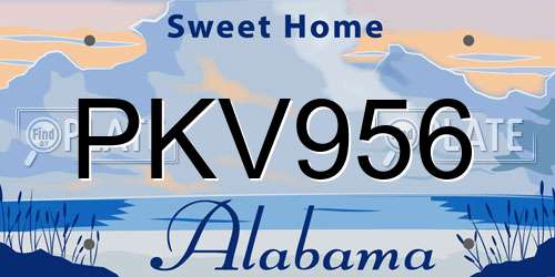 PKV956 Alabama License Plate