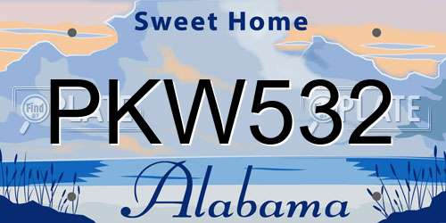 PKW532 Alabama License Plate