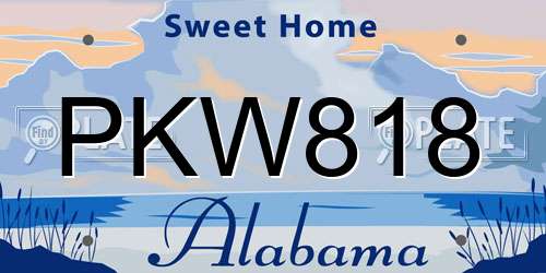 PKW818 Alabama License Plate
