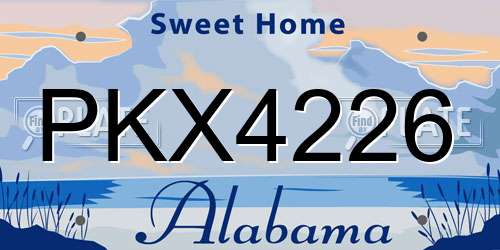 PKX4226 Alabama License Plate