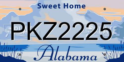 PKZ2225 Alabama License Plate