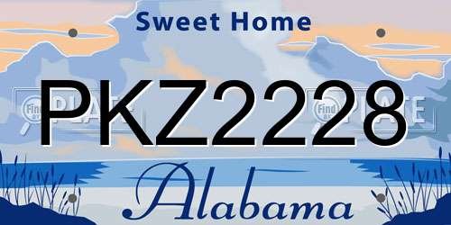 PKZ2228 Alabama License Plate