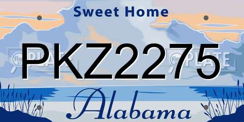 PKZ2275 Alabama License Plate