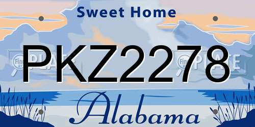 PKZ2278 Alabama License Plate
