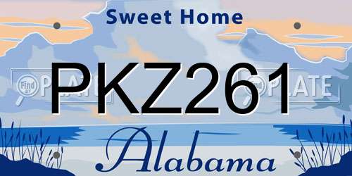 PKZ261 Alabama License Plate