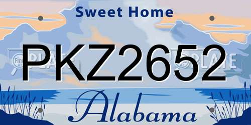 PKZ2652 Alabama License Plate