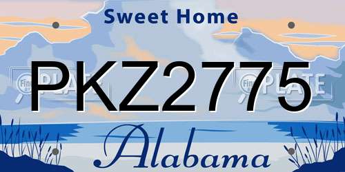 PKZ2775 Alabama License Plate