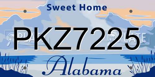 PKZ7225 Alabama License Plate