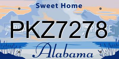 PKZ7278 Alabama License Plate
