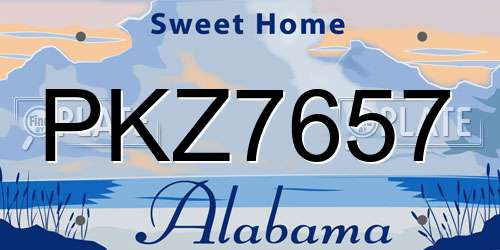 PKZ7657 Alabama License Plate