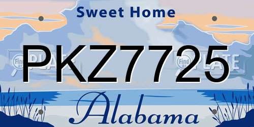 PKZ7725 Alabama License Plate
