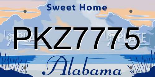 PKZ7775 Alabama License Plate
