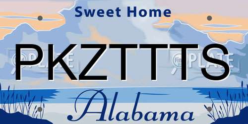 PKZTTTS Alabama License Plate