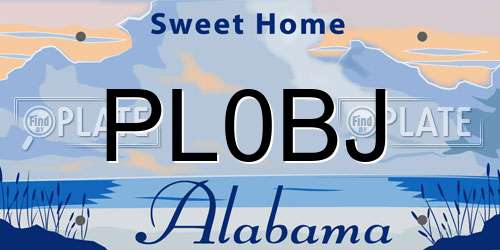 PL0BJ Alabama License Plate