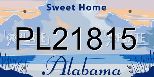 PL21815 Alabama License Plate