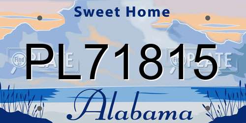 PL71815 Alabama License Plate