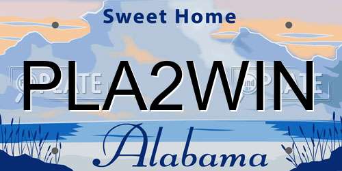PLA2WIN Alabama License Plate
