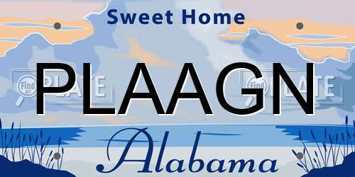 PLAAGN Alabama License Plate
