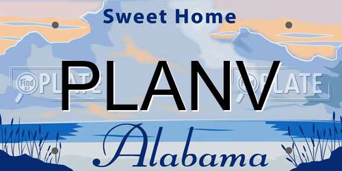PLANV Alabama License Plate