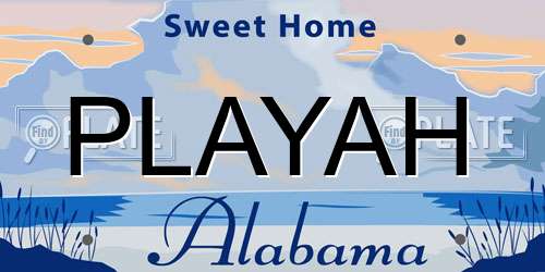 PLAYAH Alabama License Plate