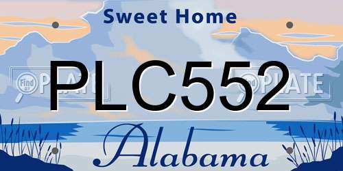 PLC552 Alabama License Plate
