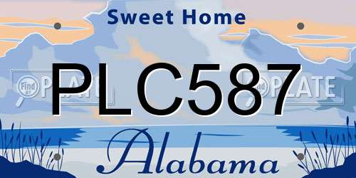 PLC587 Alabama License Plate