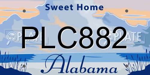 PLC882 Alabama License Plate