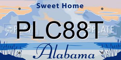 PLC88T Alabama License Plate