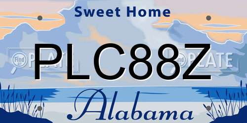 PLC88Z Alabama License Plate