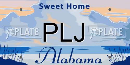 PLJ Alabama License Plate
