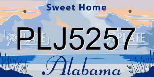 PLJ5257 Alabama License Plate
