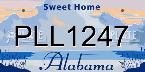 PLL1247 Alabama License Plate