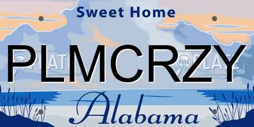 PLMCRZY Alabama License Plate