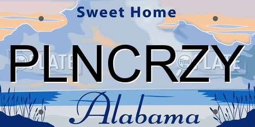 PLNCRZY Alabama License Plate