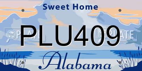 PLU409 Alabama License Plate